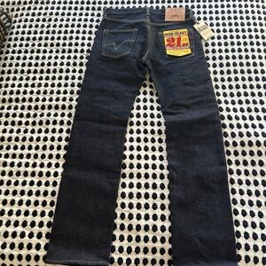 1 pair of 32x32 Ironheart 21oz Selvedge Denim Straight Cut Jeans - Indigo